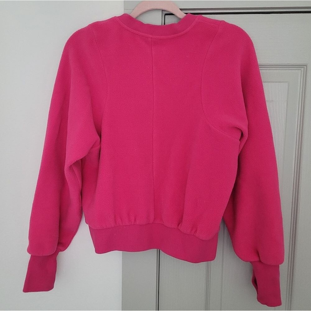 Sweaty Betty Fleece Women's Pink Pullover Sweater Size 4 Athleisure Activewear - Picture 3 of 3